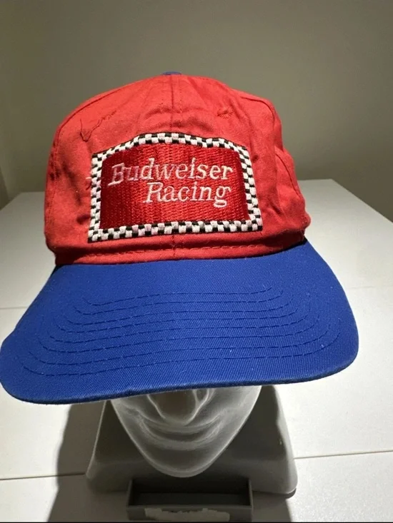 Budweiser Red & Blue Racing Patch Cap - Picture 1 of 7